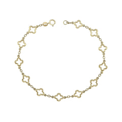 Quatrefoil Station Bracelet | 9ct Yellow Gold
