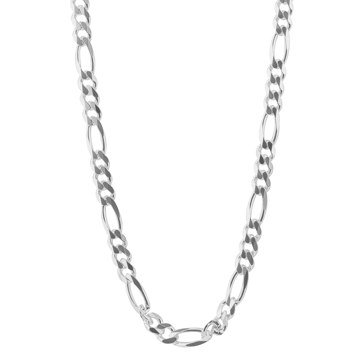 Heavyweight figaro chain necklace in recycled sterling silver