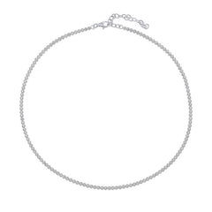 Silver necklace on a white background