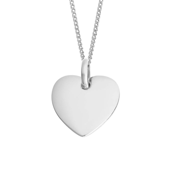Heart tag pendant in recycled sterling silver