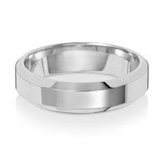 "Soft Court Bevelled" - Wedding Band - Ebony Jewellery Chichester - Bespoke by Ebony