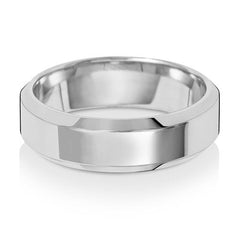 "Soft Court Bevelled" - Wedding Band - Ebony Jewellery Chichester - Bespoke by Ebony